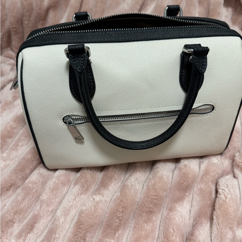 Black and White Coach Rowan Satchel - Picture 2 of 8